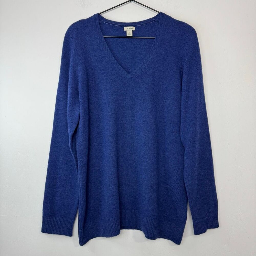 L.L. Bean Classic Cashmere V Neck Sweater L